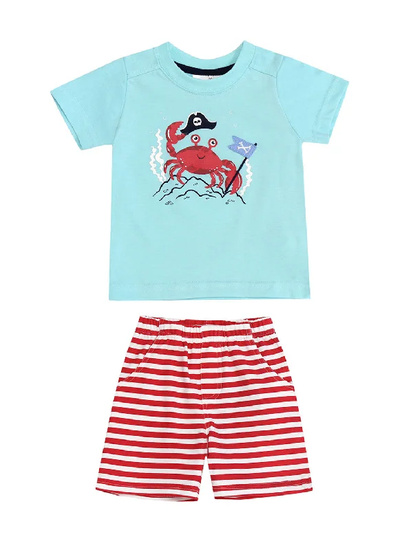 2 Piece Boys S/S Crab T-Shirt & Shorts