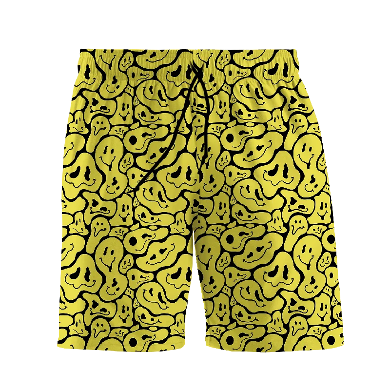 Trippy Smiley Faces All Over Print Men's Shorts