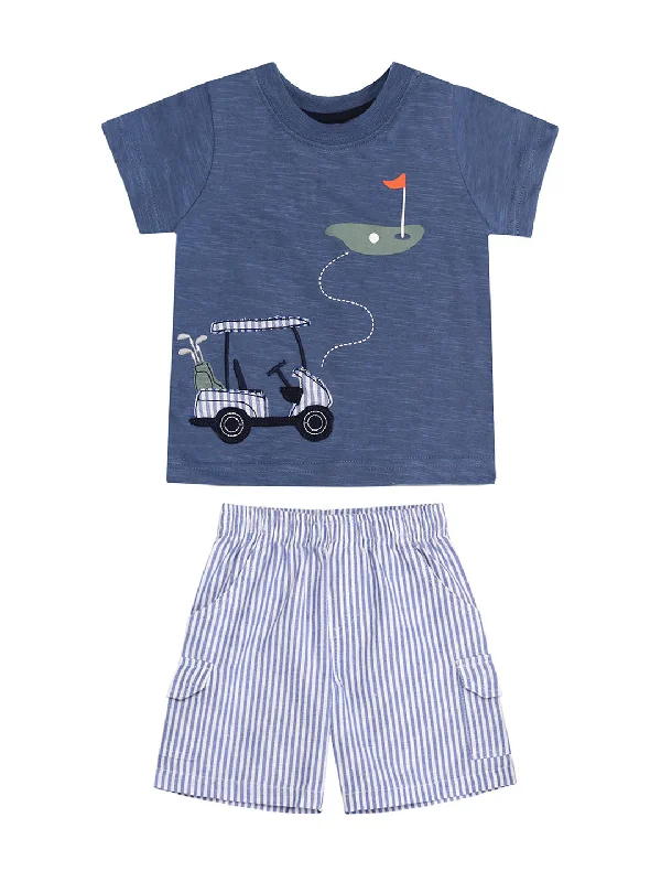 2 Piece Boys Golf Cart T-Shirt & Shorts