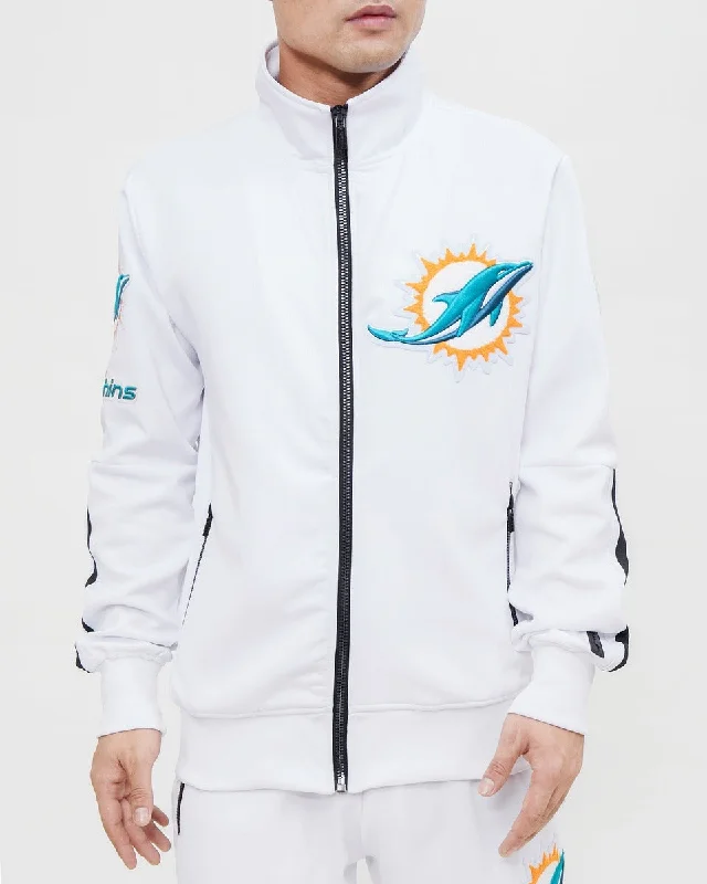 NFL MIAMI DOLPHINS PRO TEAM MEN'S TRACK JACKET (WHITE)