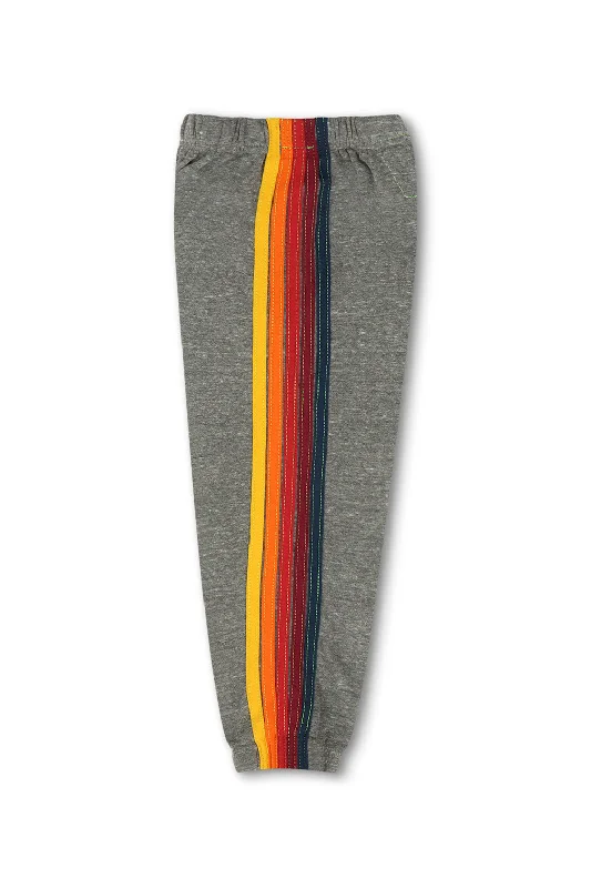 KID'S 5 STRIPE SWEATPANTS - HEATHER GREY