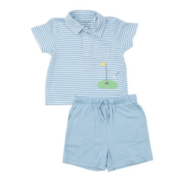 2 Piece Boys Golf Polo Shirt & Shorts