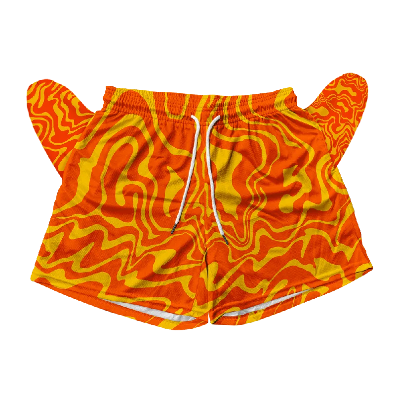 I Love You Psi~ Wave - Orange Men's Mesh Shorts