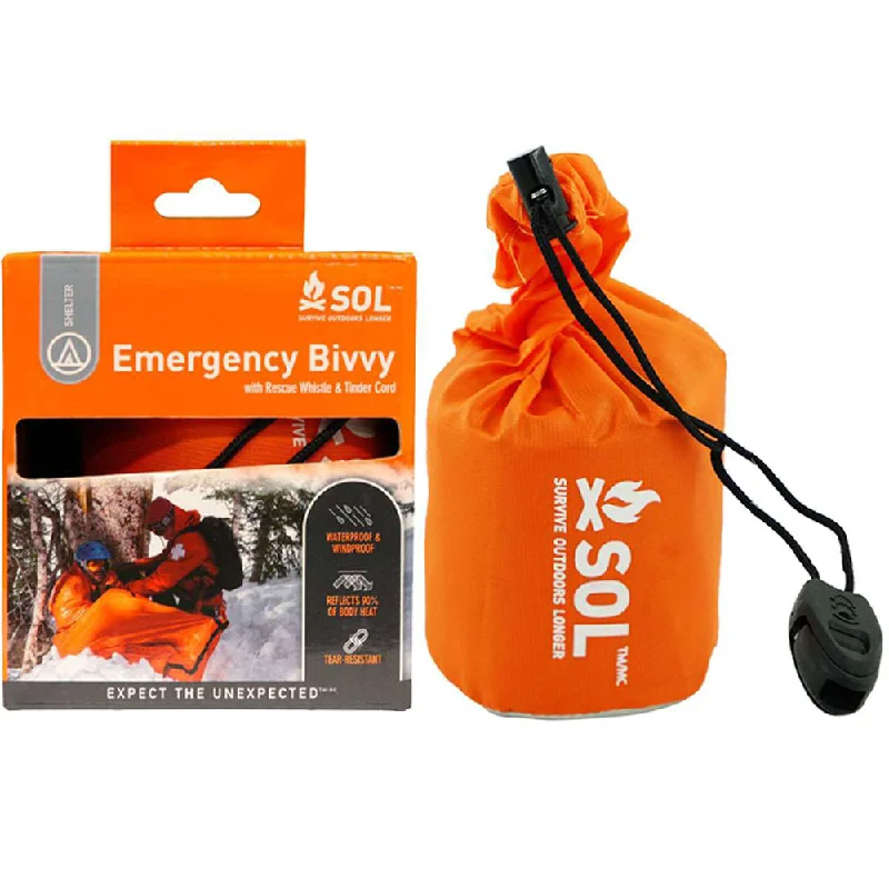 SOL Emergency Bivvy with Rescue Whistle and Tinder Cord