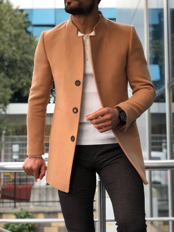 Slim-Fit Wool Coat Camel