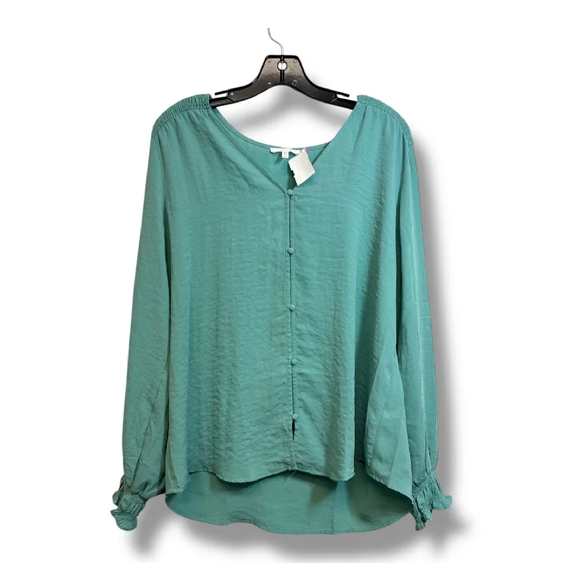 Top Long Sleeve By Maurices O In Teal, Size: M