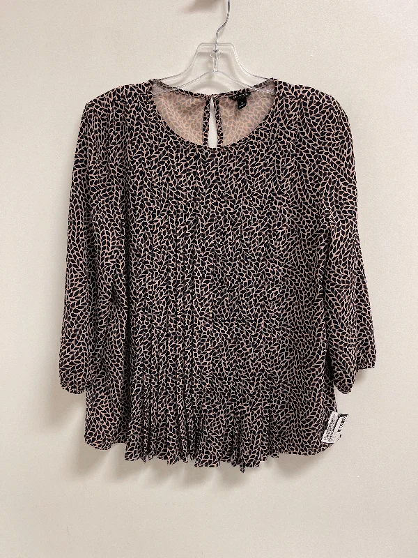 Top Long Sleeve By Ann Taylor In Animal Print, Size: M