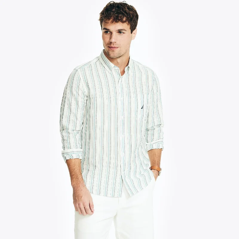 Nautica Mens Sustainably Crafted Striped Oxford Shirt