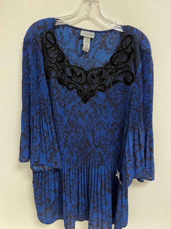 Black & Blue Top Long Sleeve Catherines, Size 1x