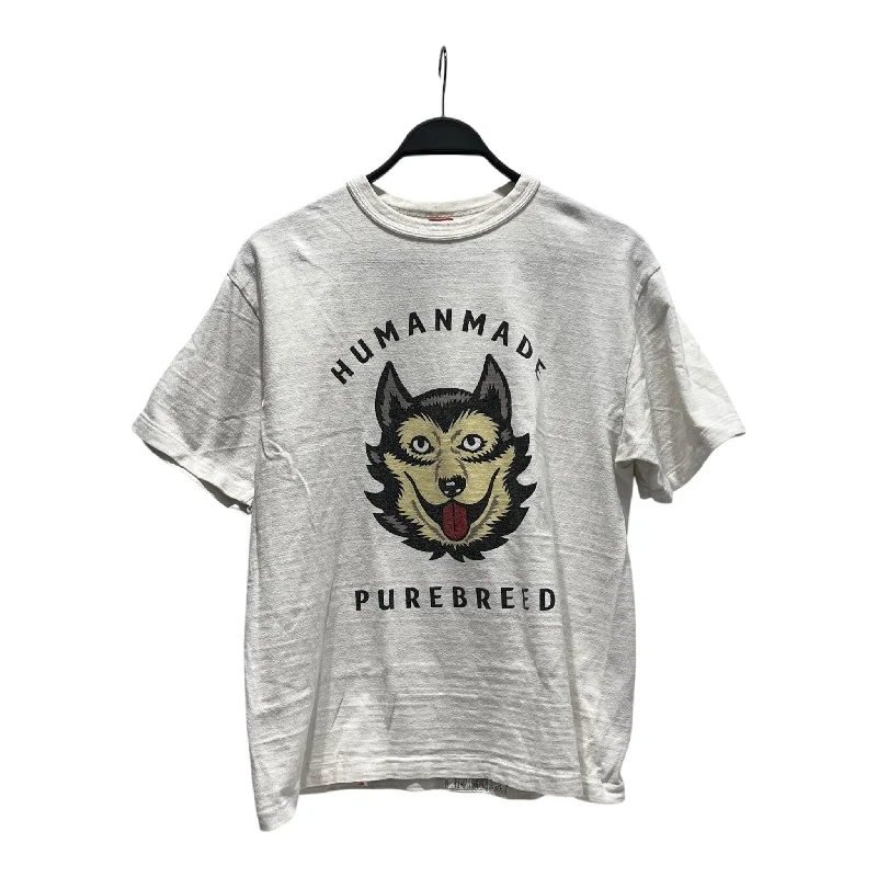 HUMAN MADE/T-Shirt/L/Cotton/WHT/PURE BREED