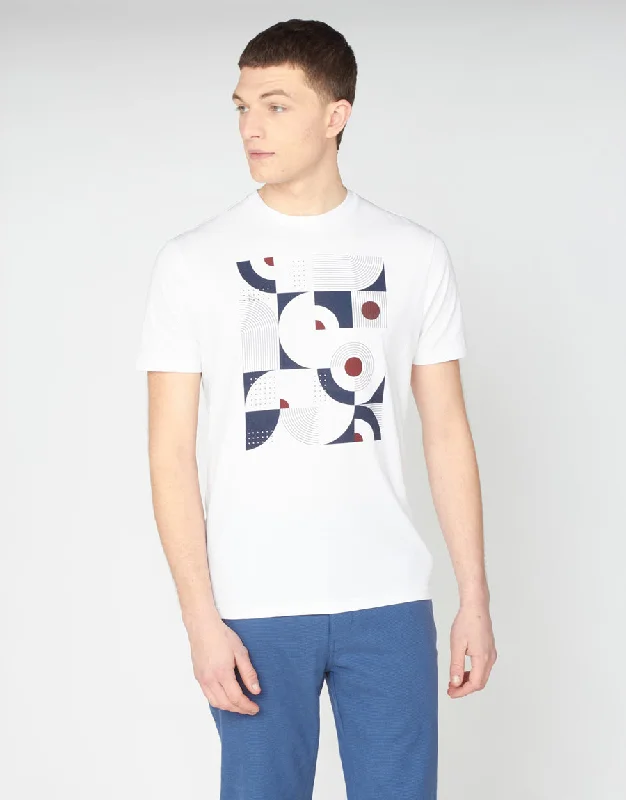 Ben Sherman Geo Abstract White Tee