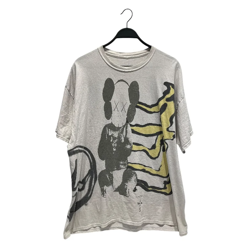 KAWS/T-Shirt/L/Cotton/WHT/All Over Print/