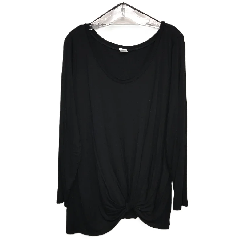 Top Long Sleeve By Melrose And Market In Black, Size: 3x