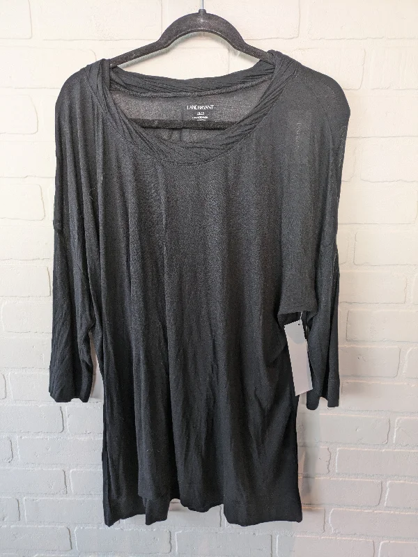 Top 3/4 Sleeve Basic By Lane Bryant In Black, Size: 1x