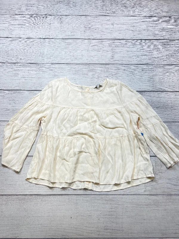 Top Long Sleeve By Madewell In Cream, Size: Xl