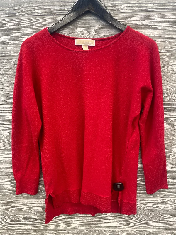 Top Long Sleeve By Michael By Michael Kors In Red, Size: S