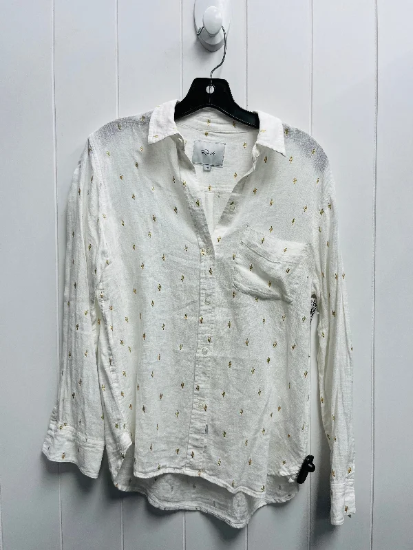 Top Long Sleeve By Rails In Gold & White, Size: Xs