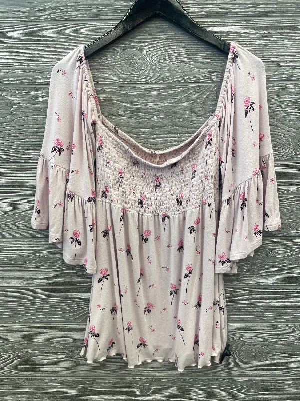 Top Long Sleeve By Free People In Pink, Size: S