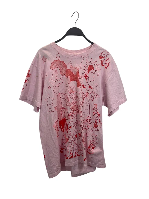 Supreme/T-Shirt/M/Cotton/PNK/Graphic/pink characters all over