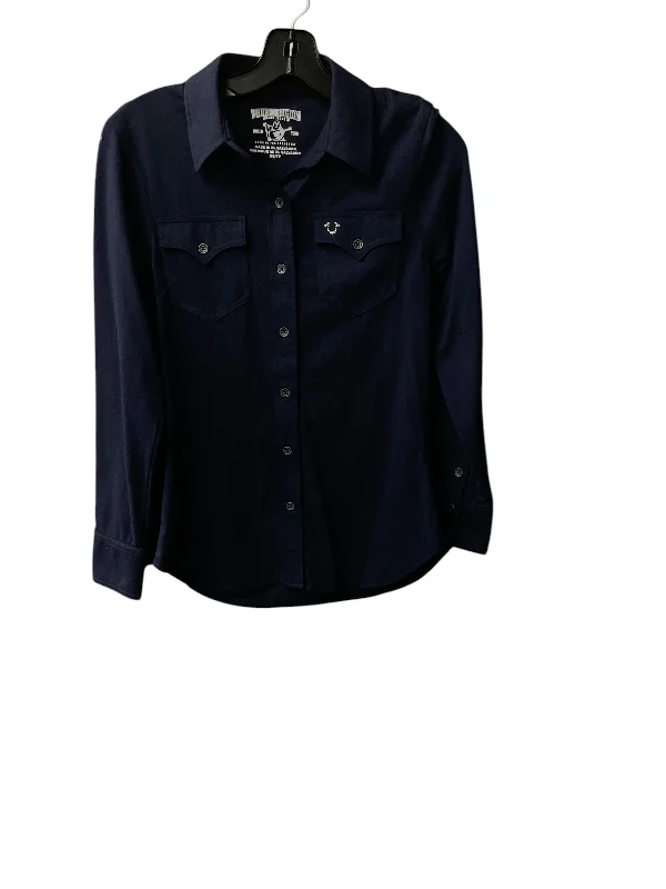 Top Long Sleeve By True Religion In Navy, Size: Xs