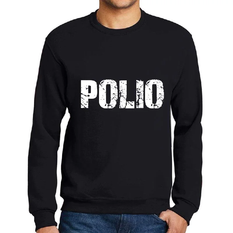 Men's Printed Graphic Sweatshirt Popular Words POLIO Deep Black