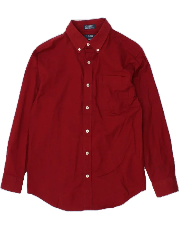 IZOD Boys Shirt 14-15 Years Large Red Cotton