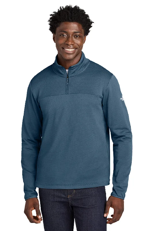 The North Face Mens Aim Fleece 1/4 Zip Sweatshirt - Shady Blue - NEW