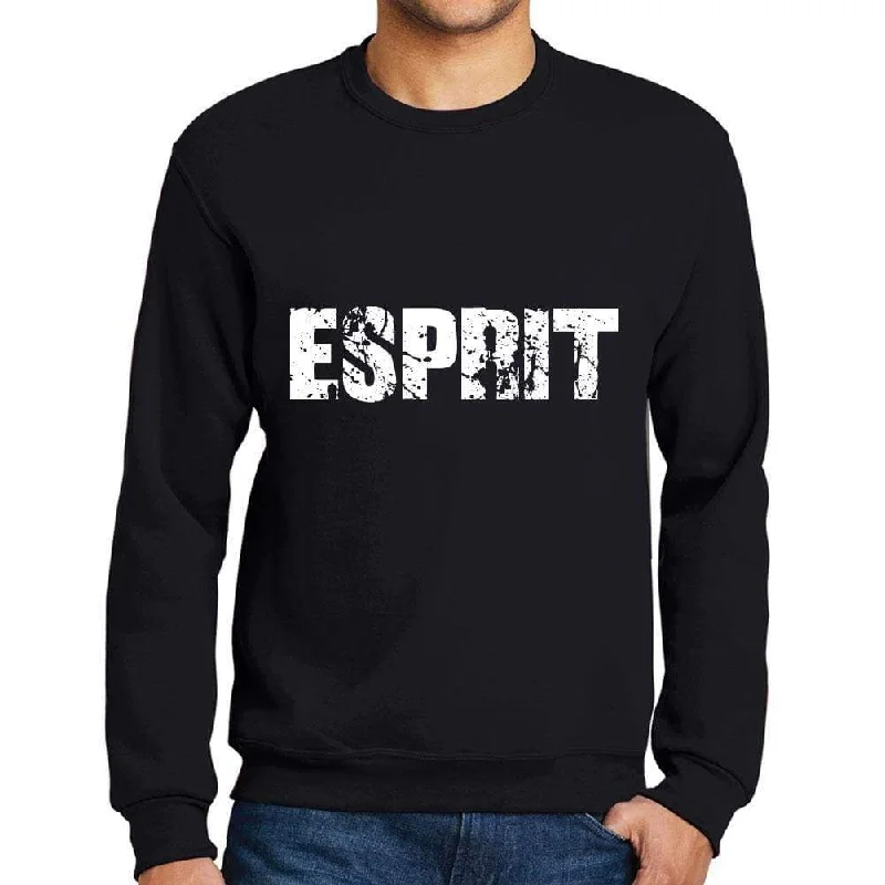 Men's Printed Graphic Sweatshirt Popular Words ESPRIT Deep Black