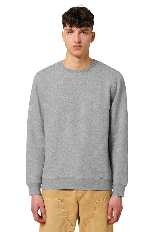 Stanley/Stella Mens Roller Crewneck Sweatshirt - Heather Grey - NEW