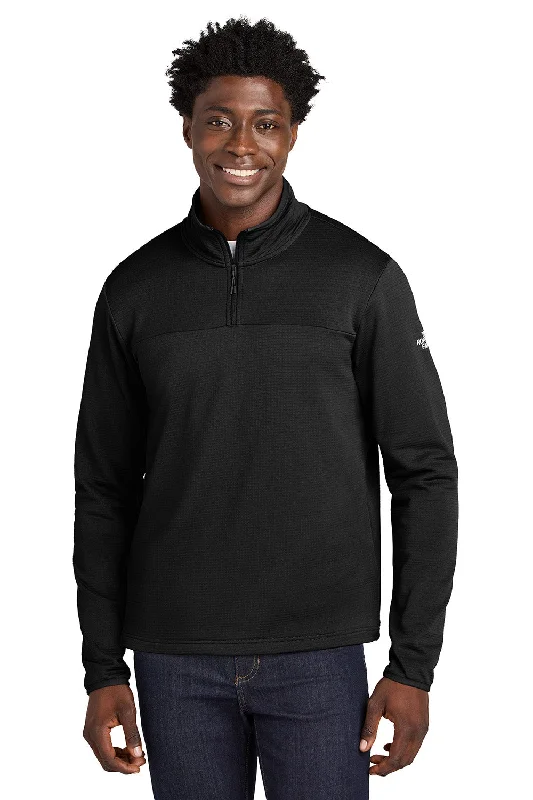 The North Face Mens Aim Fleece 1/4 Zip Sweatshirt - Black - NEW