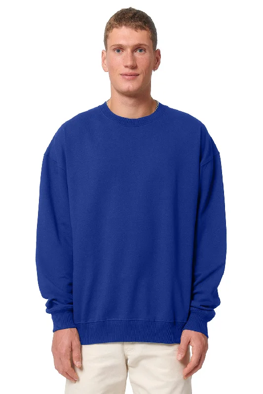 Stanley/Stella Mens Ledger Dry Crewneck Sweatshirt - Worker Blue - NEW