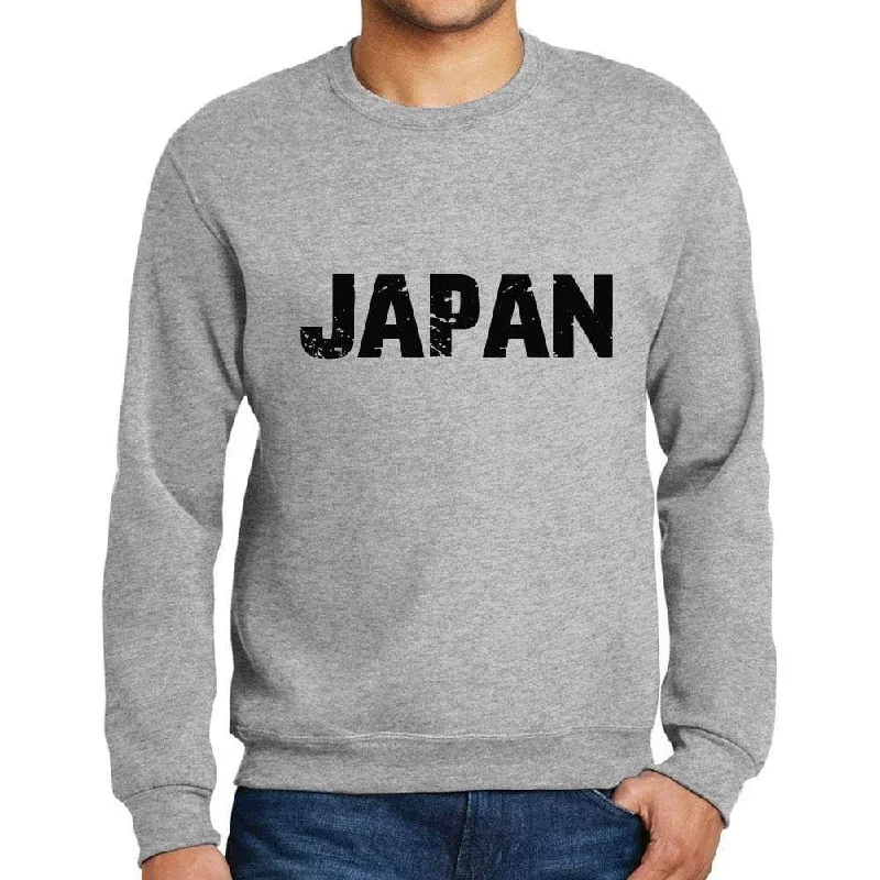 Men's Printed Graphic Sweatshirt Popular Words JAPAN Grey Marl