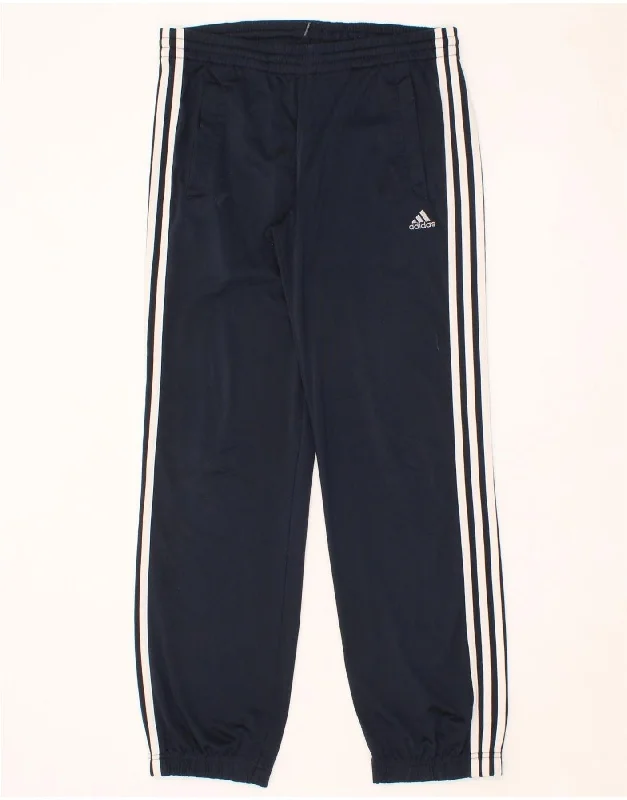 ADIDAS Boys Tracksuit Trousers Joggers 13-14 Years Large Navy Blue