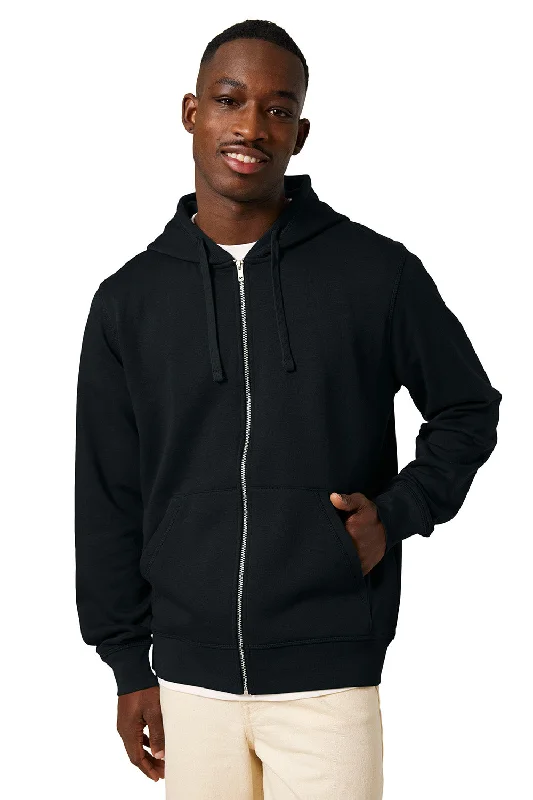 Stanley/Stella Mens Mixer Full Zip Hooded Sweatshirt Hoodie w/ Pockets - Black - NEW