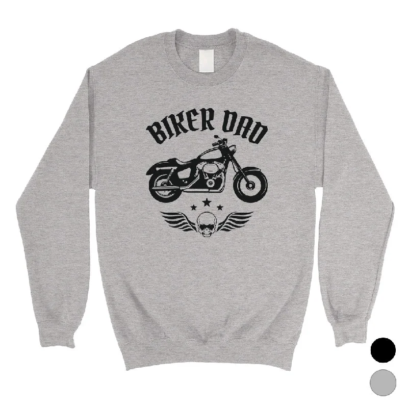 Biker Dad Mens/Unisex Fleece Sweatshirt All American Cool Dad Gift