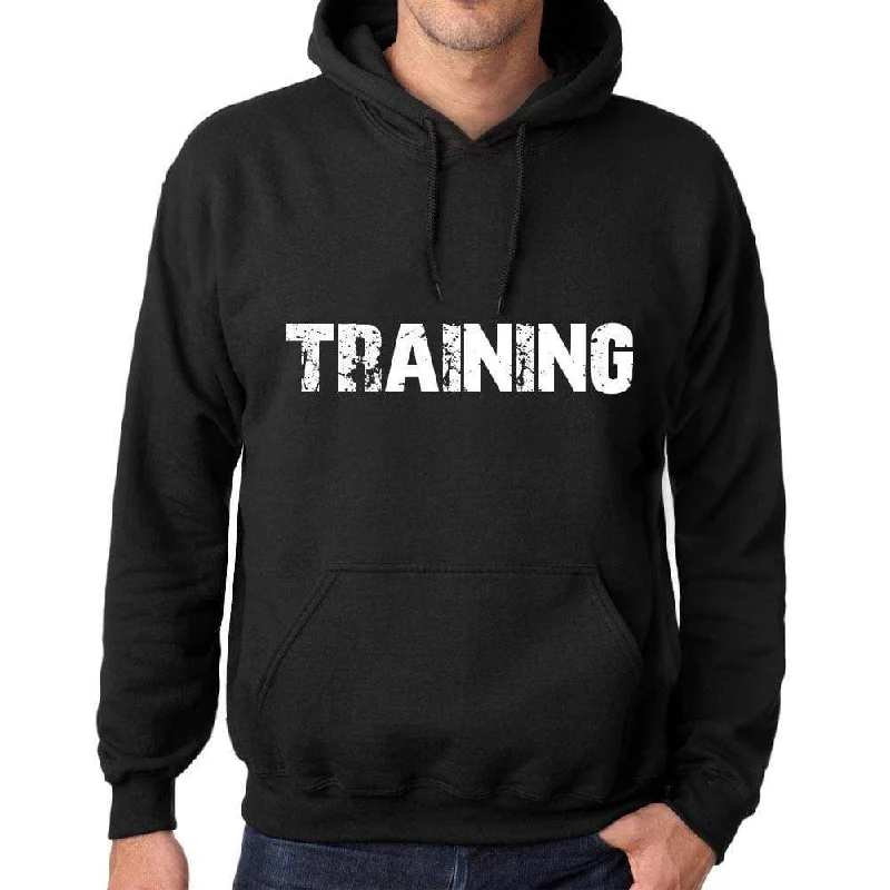 Men's Women's Unisex Printed Graphic Cotton Hoodie Soft Heavyweight Hooded Sweatshirt Pullover Popular Words TRAINING Deep Black