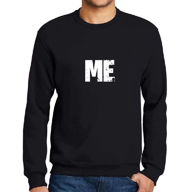 Men's Printed Graphic Sweatshirt Popular Words ME Deep Black