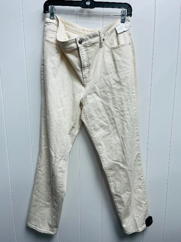 Jeans Skinny By Chicos In Cream Denim, Size: 14