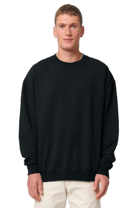 Stanley/Stella Mens Ledger Dry Crewneck Sweatshirt - Black - NEW