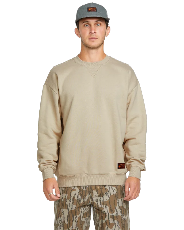 Operators Crew Sweatshirt in Light Khaki