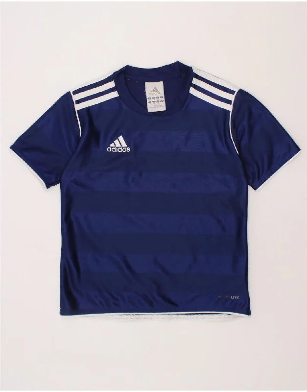 ADIDAS Boys Climalite T-Shirt Top 5-6 Years 3XS Blue Polyester