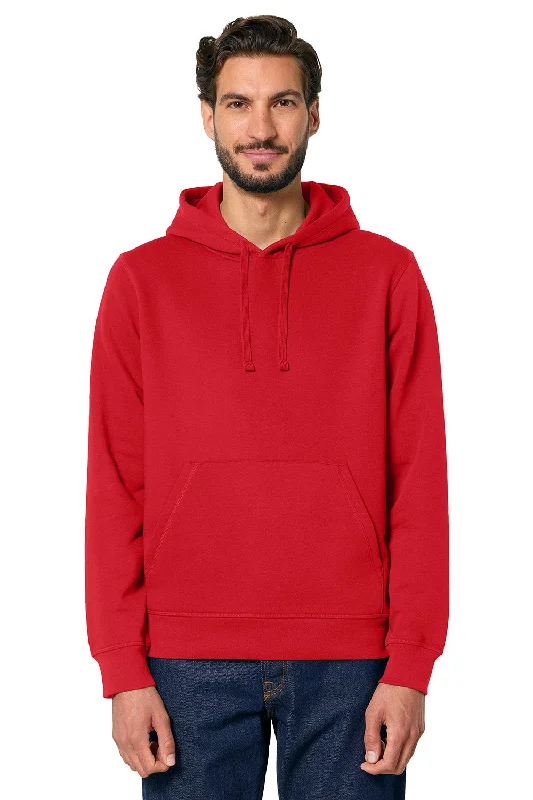 Stanley/Stella Mens Drummer 2.0 Hooded Sweatshirt Hoodie w/ Pouch Pocket - Red - NEW