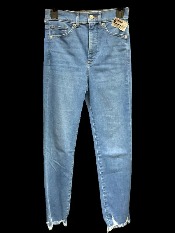 Jeans Cropped By Express In Blue Denim, Size: 0