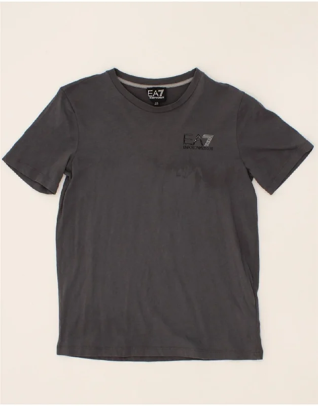 EMPORIO ARMANI Boys T-Shirt Top 11-12 Years Grey Cotton