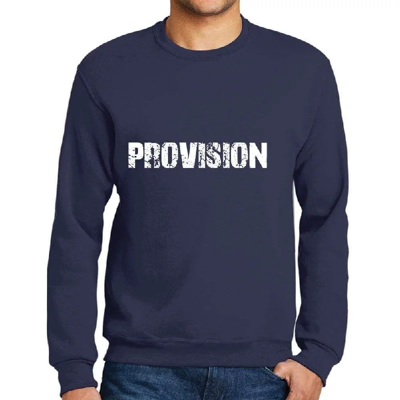 Men's Printed Graphic Sweatshirt Popular Words PROVISION French Navy