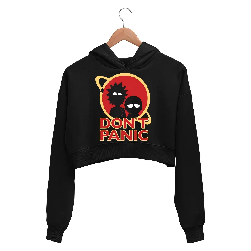 Rick and Morty Crop Hoodie - Don't Panic