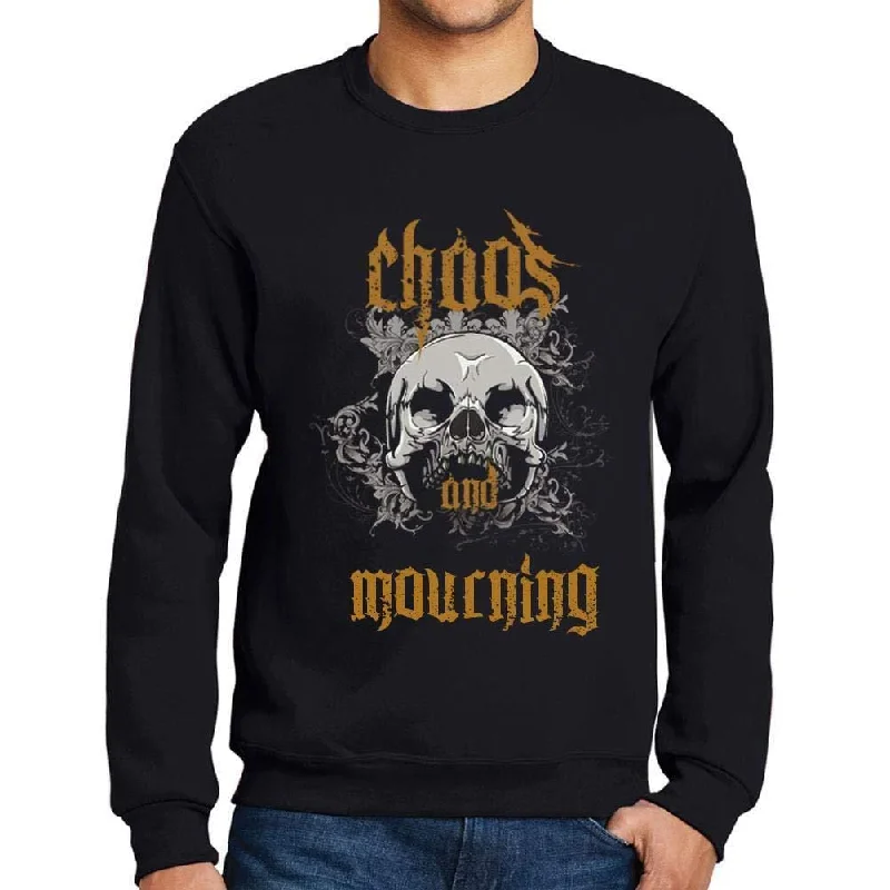 Ultrabasic - Homme Imprimé Graphique Sweat-Shirt Chaos and Mourning Noir Profond