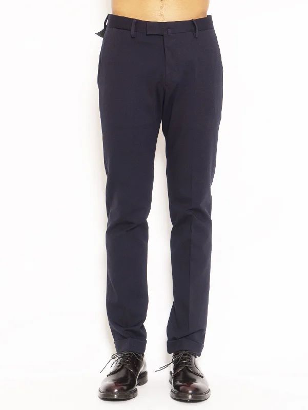 Pantalone in Jersey Bi-Stretch - Blu