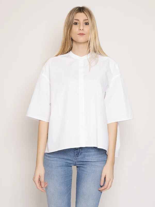 Camicia alla Coreana Over Bianco