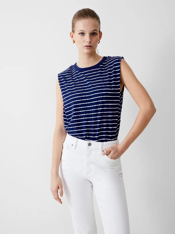 Padded Shoulder Stripe Tank Top